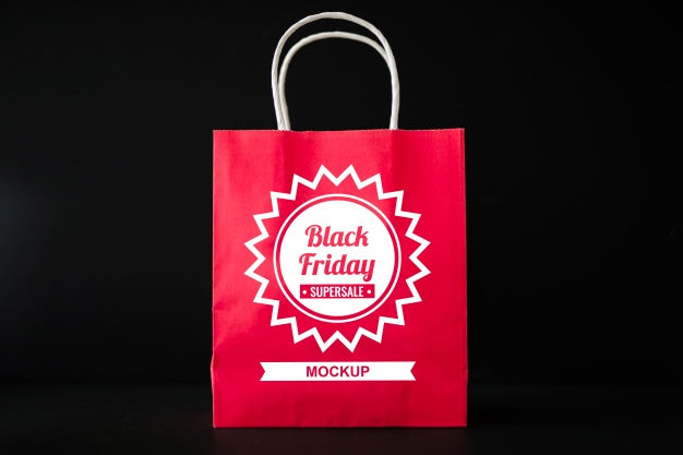 Black Friday Mockup With Shopping Bag Psd