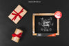 Black Friday Mockup With Slate And Gift Boxes Psd