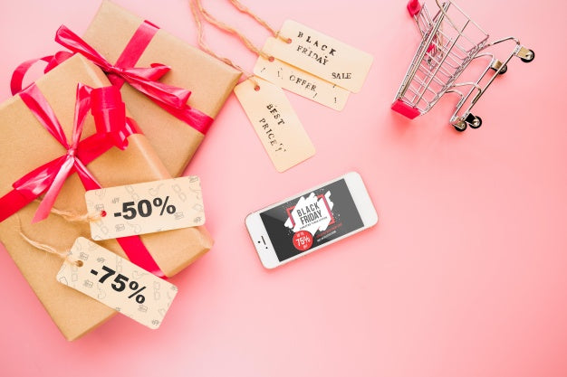 Black Friday Mockup With Smartphone Psd