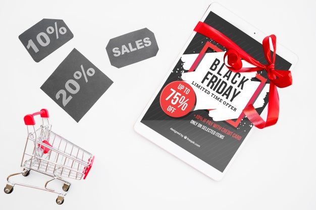 Black Friday Mockup With Tablet Psd