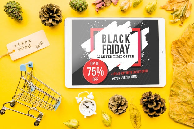 Black Friday Mockup With Tablet Psd