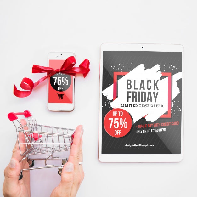 Black Friday Mockup With Tablet Psd