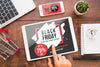 Black Friday Mockup With Tablet Psd
