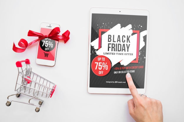 Black Friday Mockup With Tablet Psd