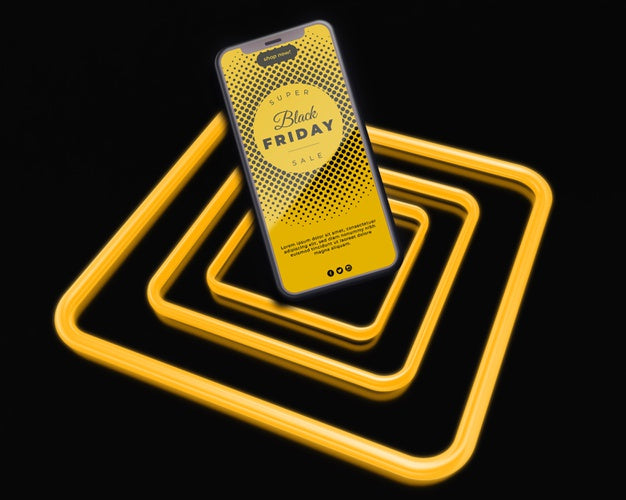 Black Friday Neon Advertising Psd