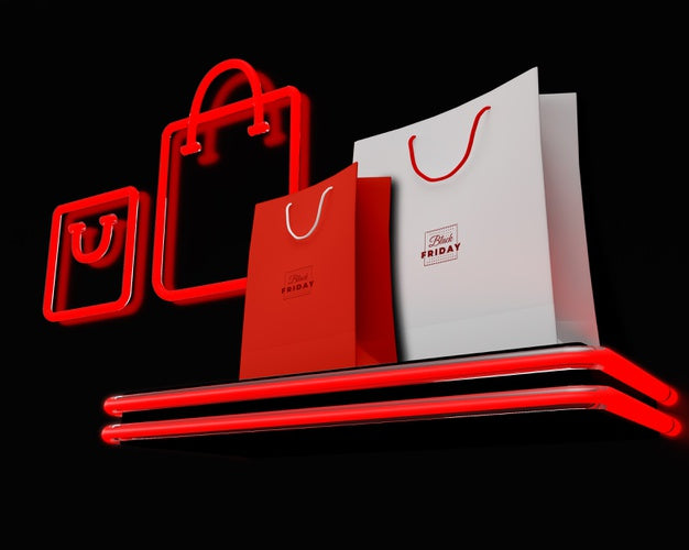 Black Friday Neon Sign Concept Psd