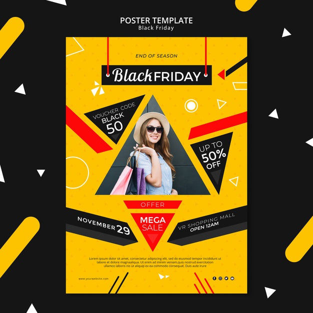 Black Friday Poster Template Mock-Up Psd
