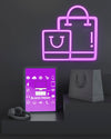 Black Friday Tablet Mock-Up With Purple Neon Lights Psd