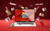 Black Friday Tech Sale Red Background Psd