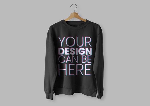 Black Front Sweater Mockup Psd