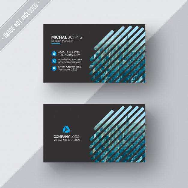 Black Geometric Business Card Psd