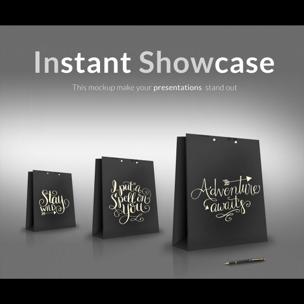 Black Gift Bag Mock Up Psd