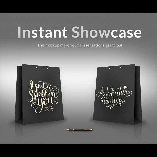 Black Gift Bag Mock Up Psd