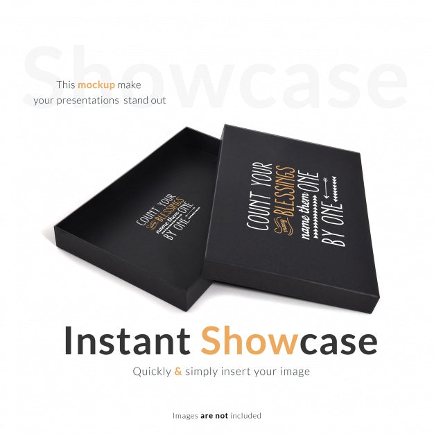 Black Gift Box Mock Up Psd