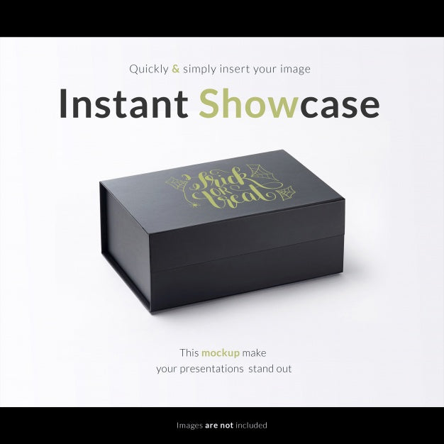 Black Gift Box Mock Up Psd