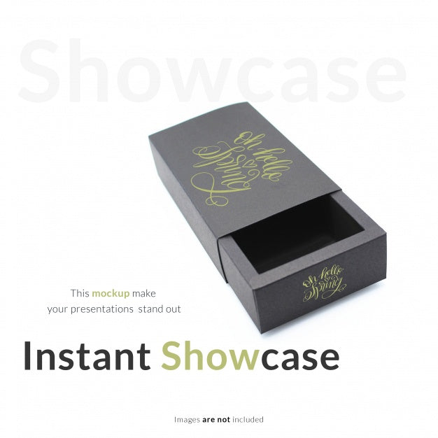 Black Gift Box Mock Up Psd