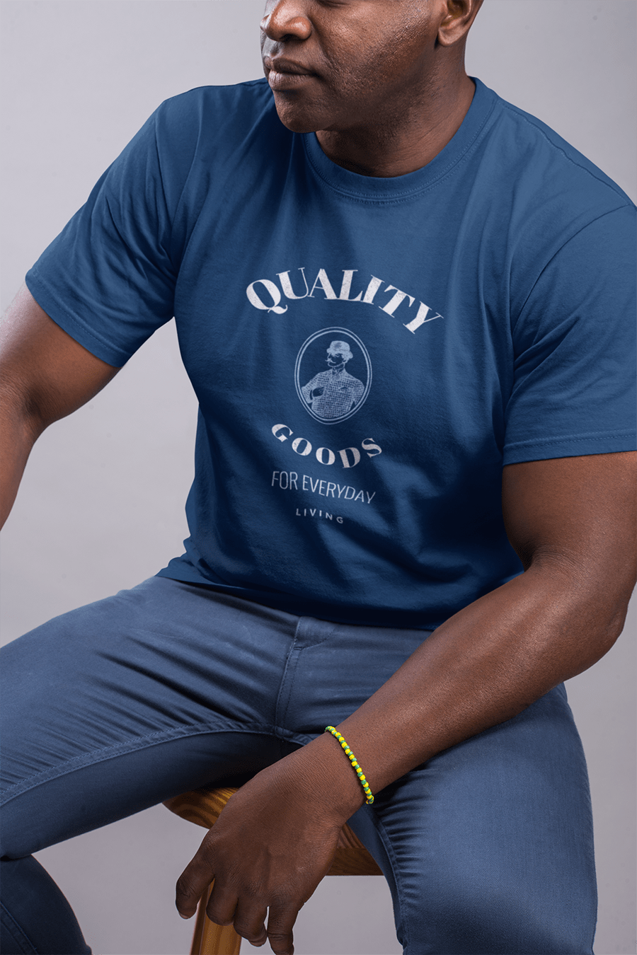 Man Wearing T-Shirt Mockup PSD