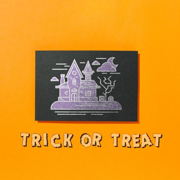 Black Halloween Cover Mockup Psd