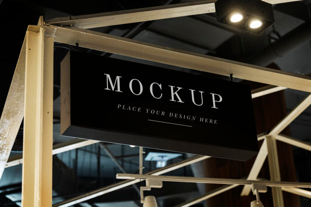 Black Hanged Signage Psd