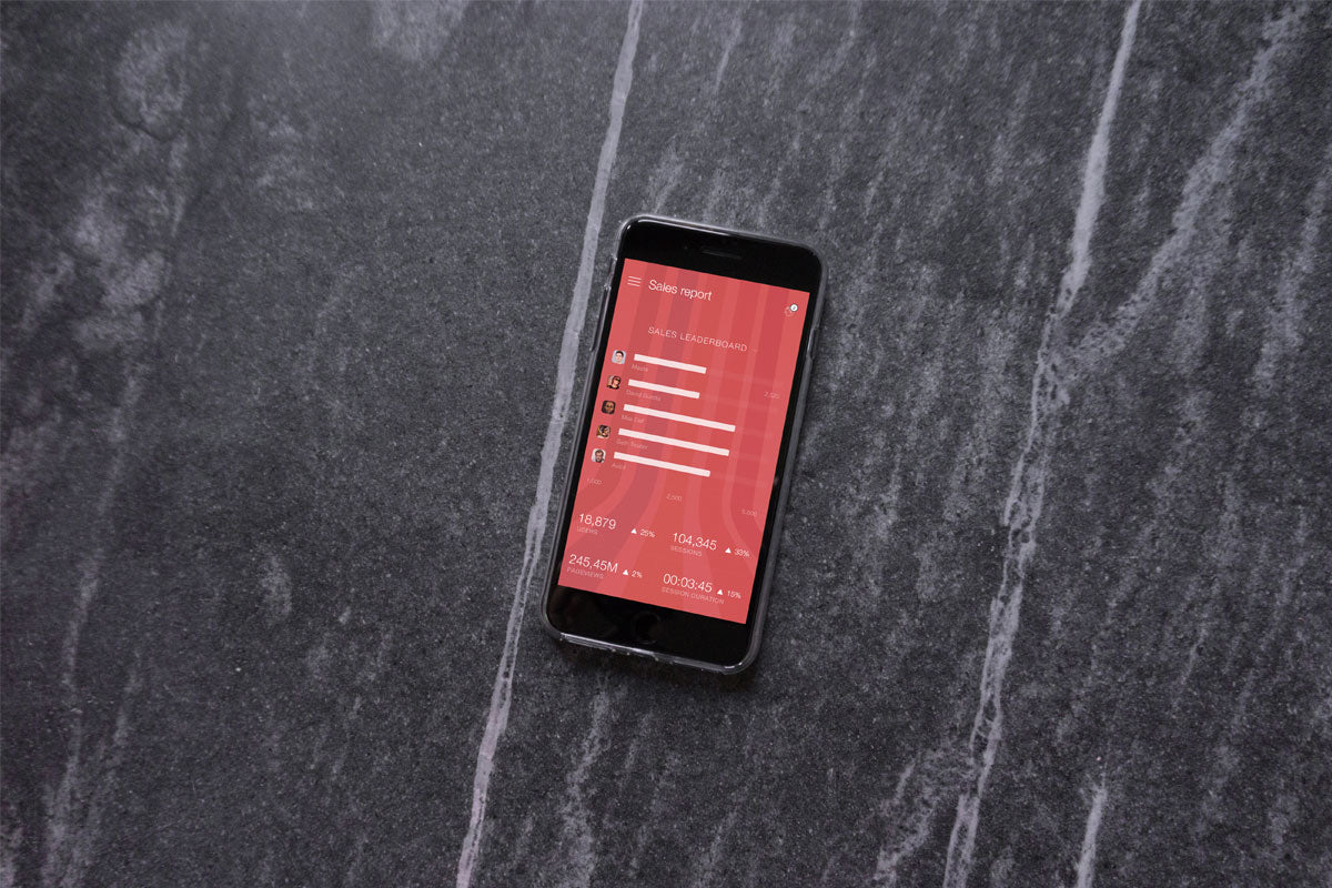 Black iPhone 8 on A Stone Floor