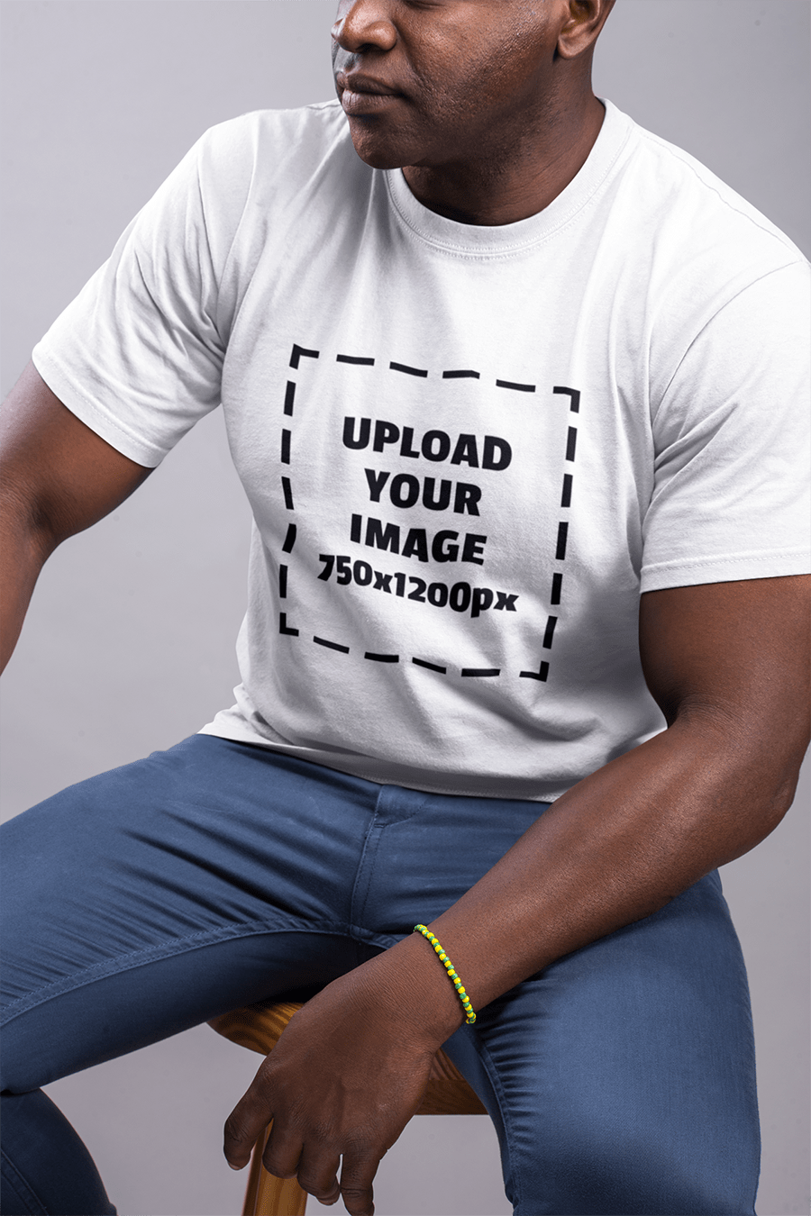 Man Wearing T-Shirt Mockup PSD