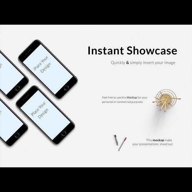 Black Mobile Phones Mock U Psd