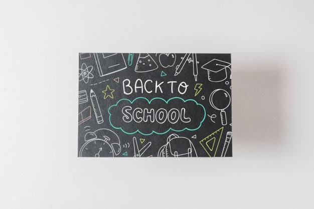 Black Paper Mockup With Back To School Concept Psd