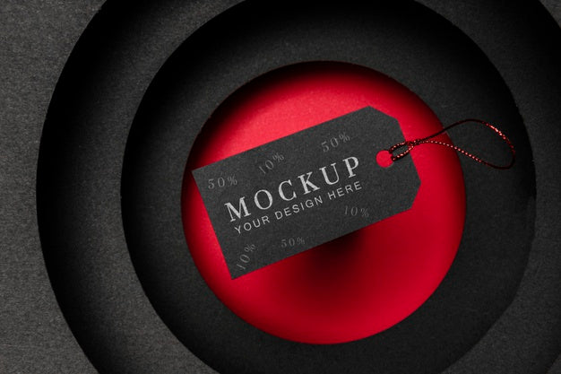 Black Price Tag Black Friday Sales Mock-Up Psd