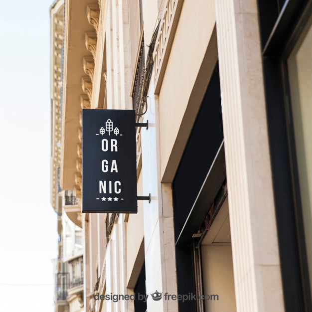 Black Shop Sign Mockup Psd
