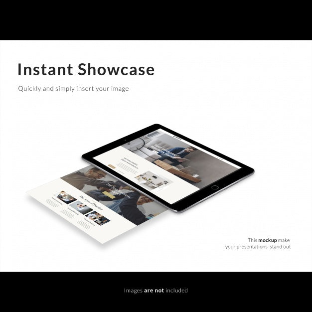Black Tablet On White Background Mock Up Psd