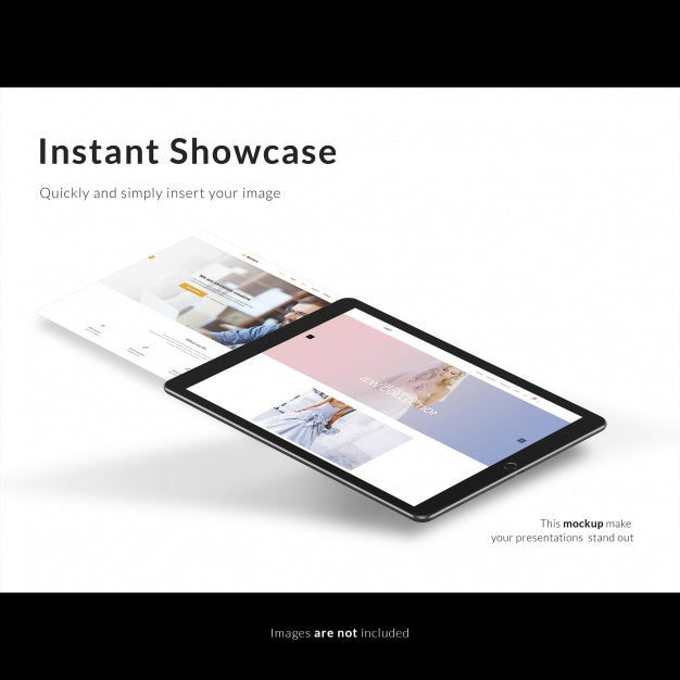 Black Tablet On White Background Mock Up Psd