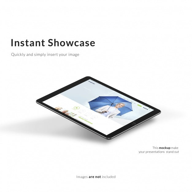 Black Tablet On White Background Mock Up Psd