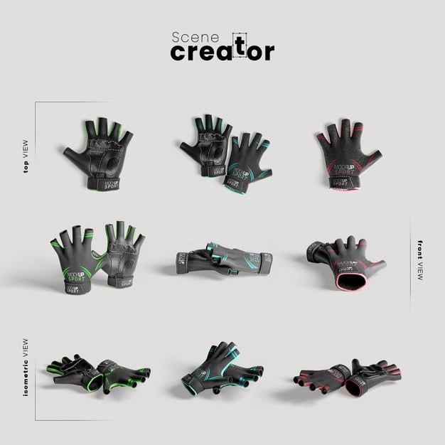Black Training Gloves Mock-Up Psd