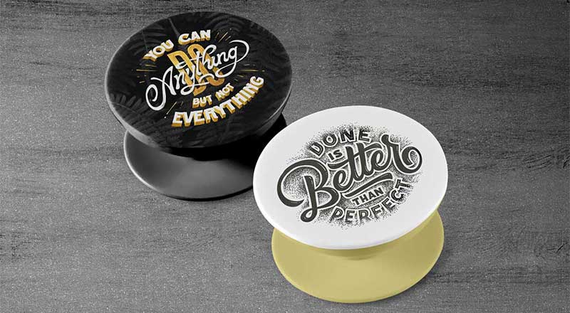 Black & White Popsocket Mockup Psd