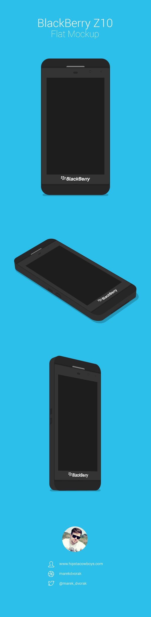 Blackberry Z10 Flat Mockup