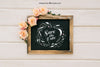 Blackboard And Flowers With Mock Up Design Psd