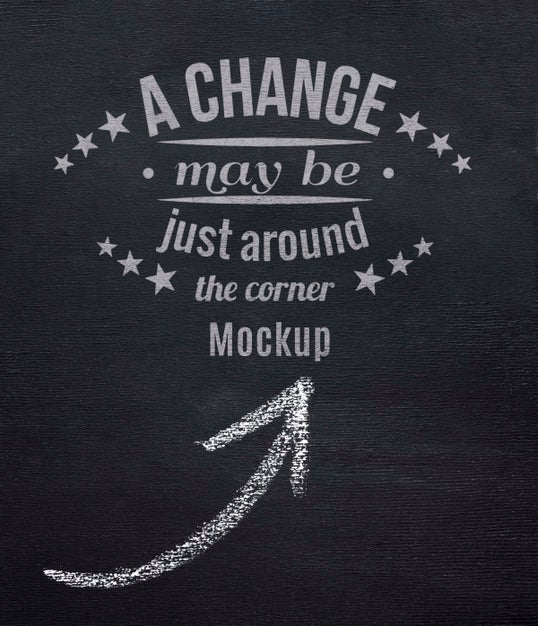 Blackboard Mock-Up With White Chalk Arrow Psd