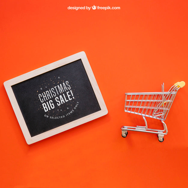 Blackboard Mockup With Christmtas Design Psd