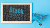 Blackboard With Black Friday Message Psd
