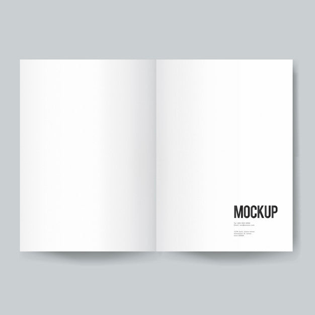 Blank Book Or Magazine Template Mockup Psd