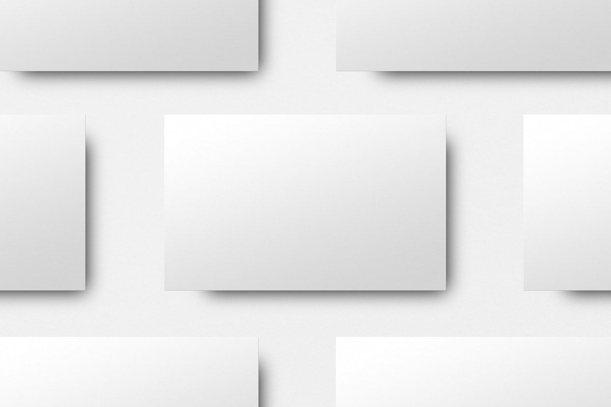 Blank Business Card Mockup Psd In White Tone Flatlay