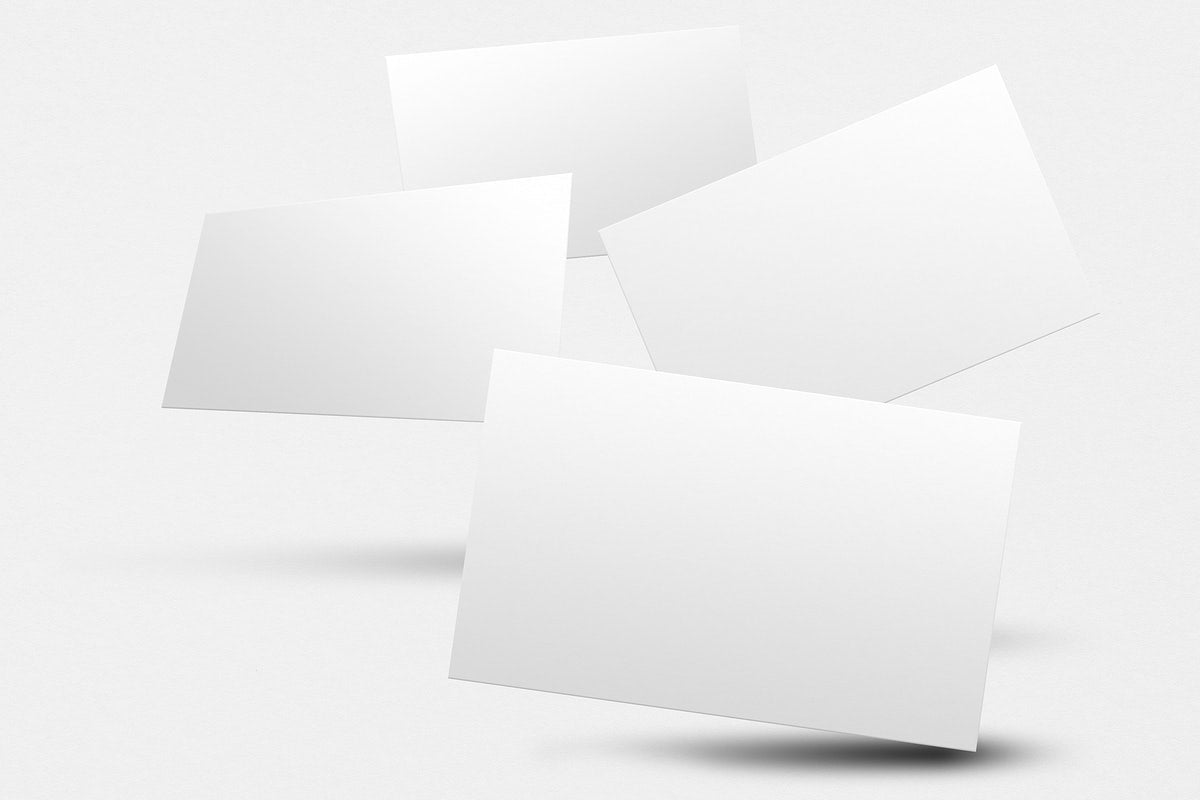 Blank Business Card Mockup Psd In White Tone With Front And Rear View