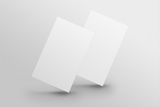 Blank Business Cards Mockup Psd In White Tone With Front And Rear View Psd