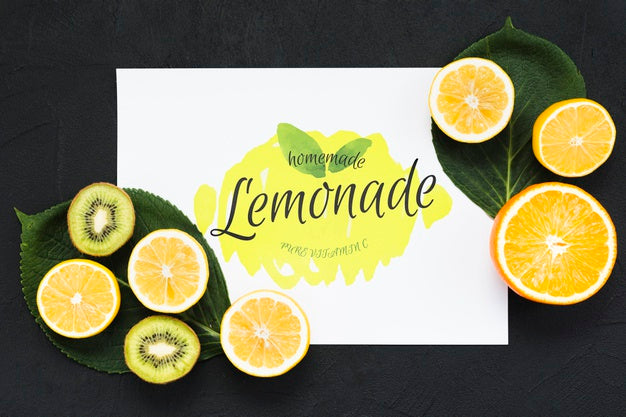 Blank Cover Mockup Surrounded By Fresh Fruits Psd