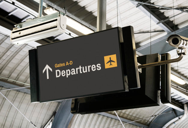 Blank Digital Billboard At The Airport Mockup Psd