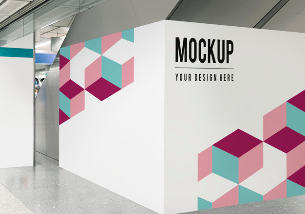 Blank Exhibition Wall Mockup At A Train Station Psd
