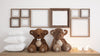 Blank Frames With Teddy Bears And Candles Psd