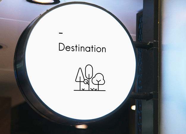 Blank Minimal Circular Shop Signboard Mockup Psd