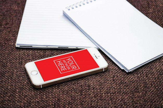 Blank Notepad With Smartphone Mockup Psd