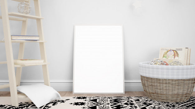 Blank Photo Frame Mockup With Decorative Objects Psd